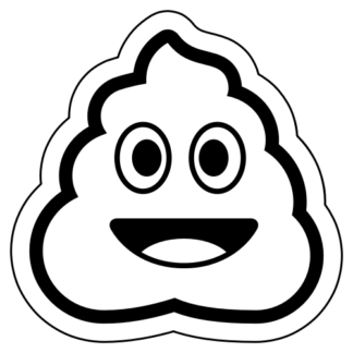 Pile Of Poo Emoji Sticker (Black)